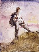 Sir William Orpen Self-Portrait in the hills above Huddersfield Sweden oil painting artist